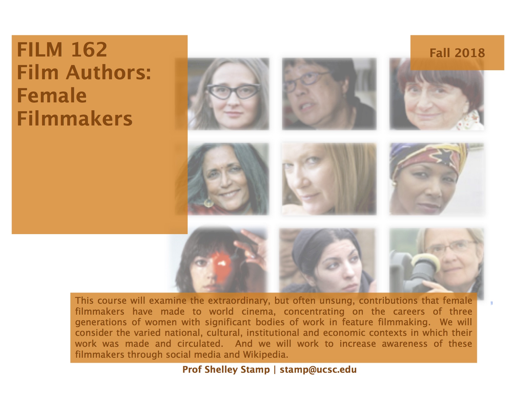 course flyer for FILM 162 Film Authors Female filmmakers